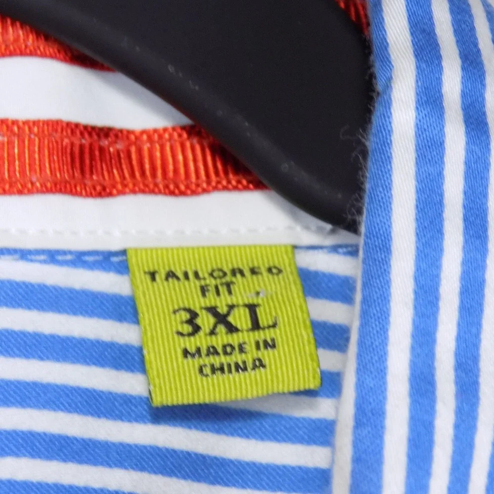 Robert Graham Tailored Fit Shirt Mens 3XL Blue Striped Button-down EUC
